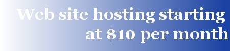 Web site hosting starting at $10
